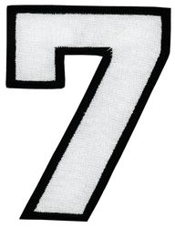 Nažehľovacie vyšívané čísla - sedmička biela výška 8 cm